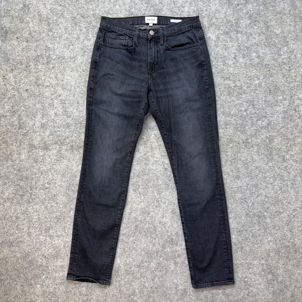 Frame L'Homme Slim Jeans Men's Size 31x32 Black Faded Organic Cotton